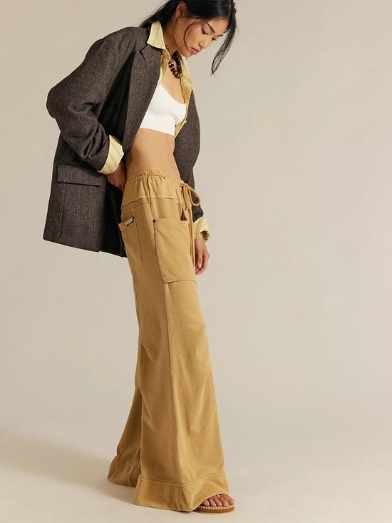 Free people We The Free Sky Riser Knit Wide-Leg Pull-On Pants sepia tone - Picture 8 of 8